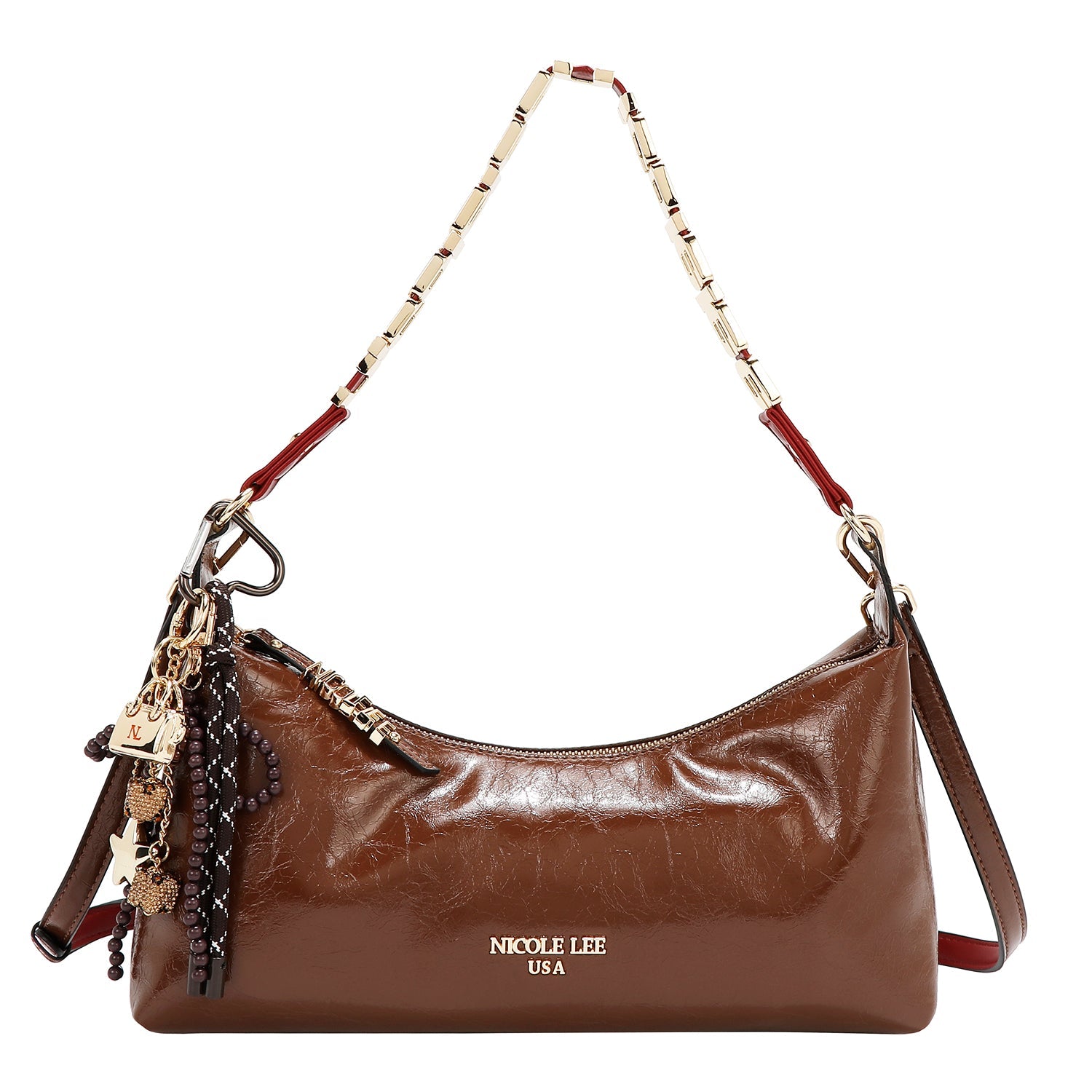 BOLSO DE HOMBRO LUXE SHIMMER (MARRON)-1