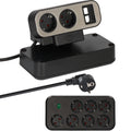 Brennerstuhl estilo duplex socket with switch and overvoltage protection socket (black silver, 2x slot for keystone modules)